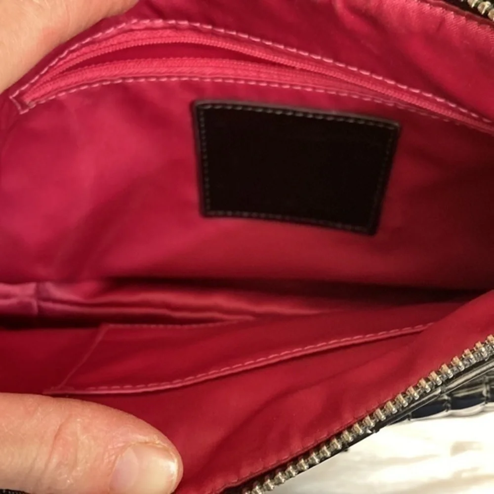 Coach black patent leather quilted bag
